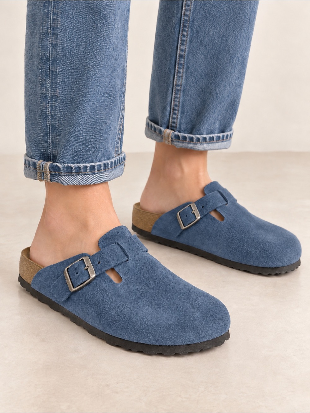 Birkenstock Boston Soft Footbed Suede Taupe tan beige mule clog shoes 43 M10 W12